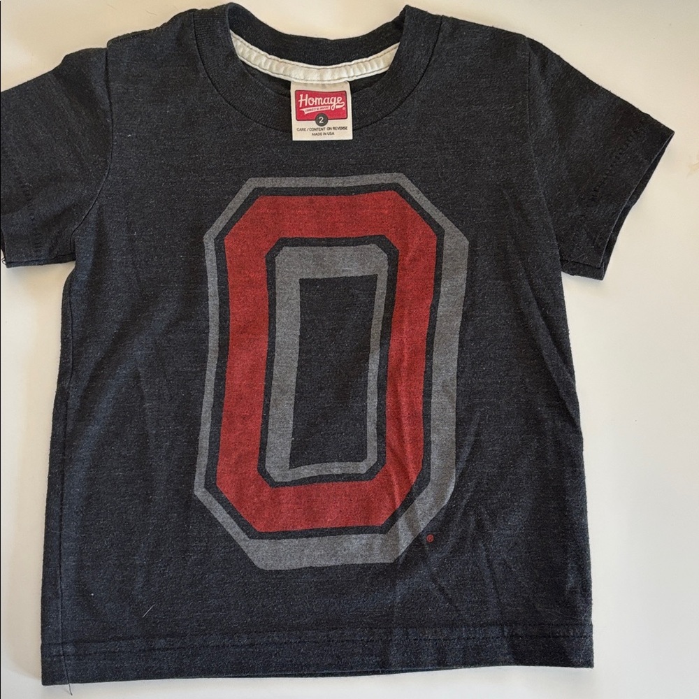 HOMAGE Kids Charcoal and Red OHIO STATE BUCKEYES t